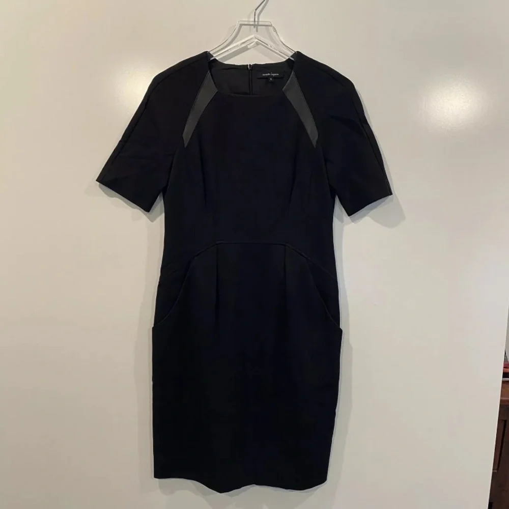 Nanette Lepore Women’s Black Sheath Dress‎ Leather Size 8